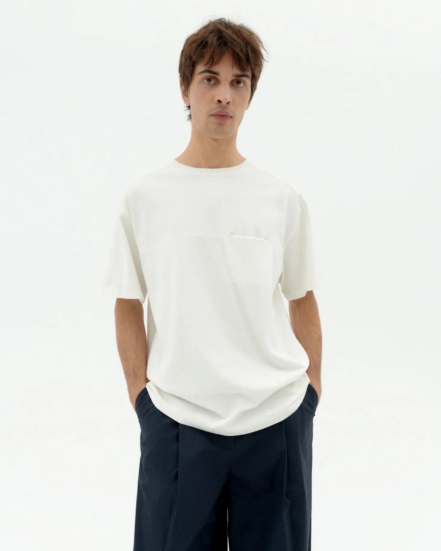 T-shirt blanc poche Hank