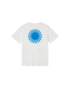 T-shirt blanc soleil bleu au dos