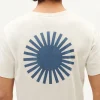 T-shirt blanc soleil indigo au dos