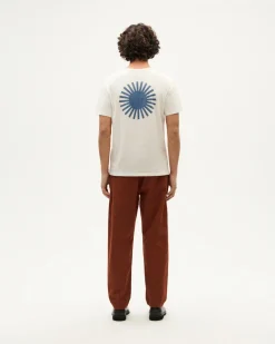 T-shirt blanc soleil indigo au dos