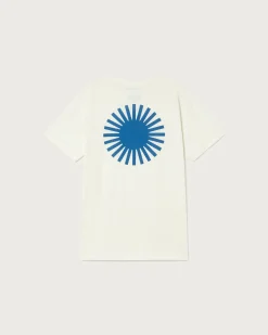 T-shirt blanc soleil indigo au dos
