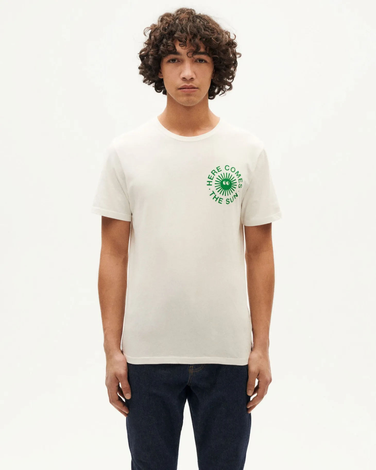 T-shirt blanc soleil joyeux