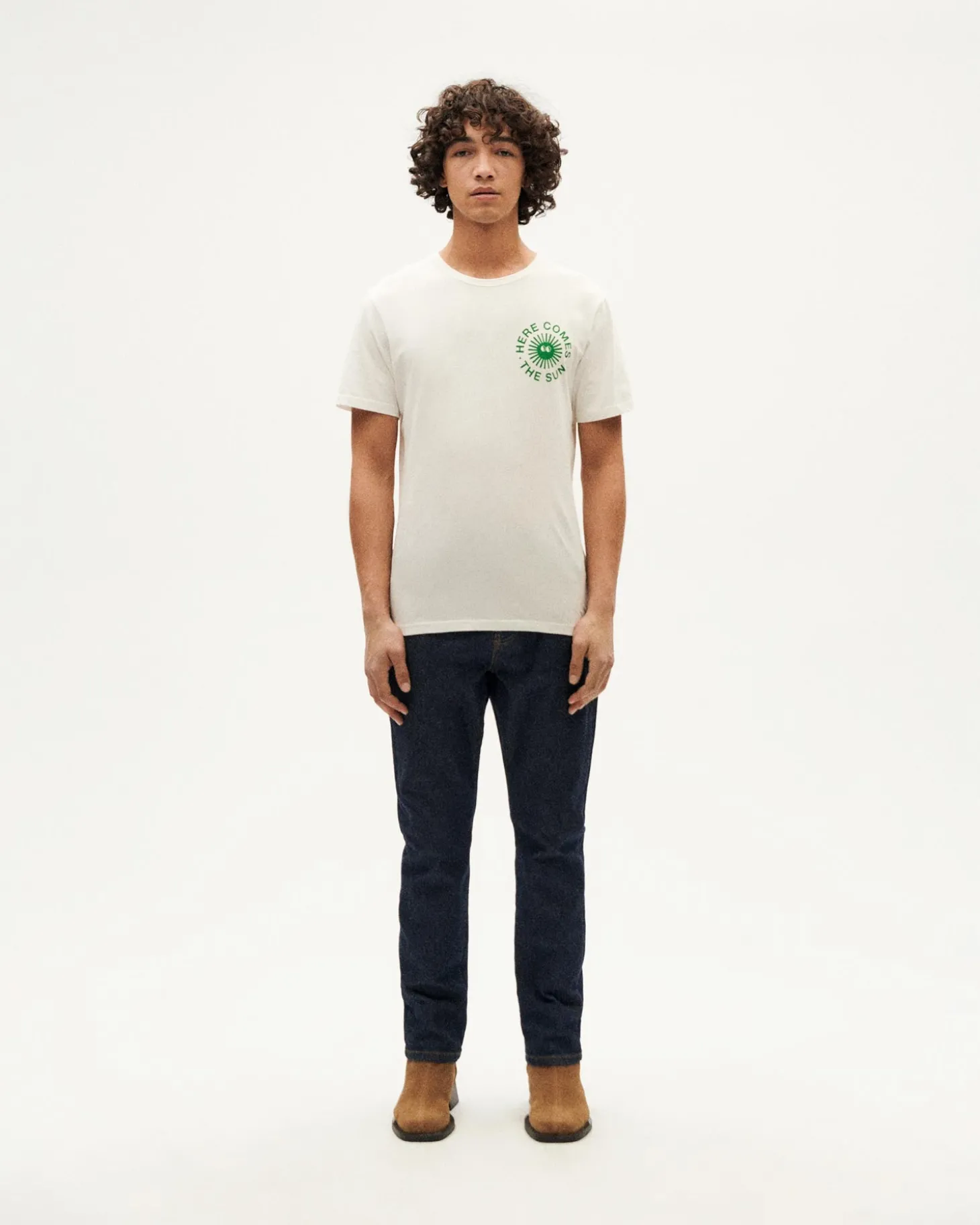 T-shirt blanc soleil joyeux