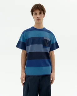 T-shirt bleu à rayures Aaron