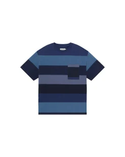 T-shirt bleu à rayures Aaron