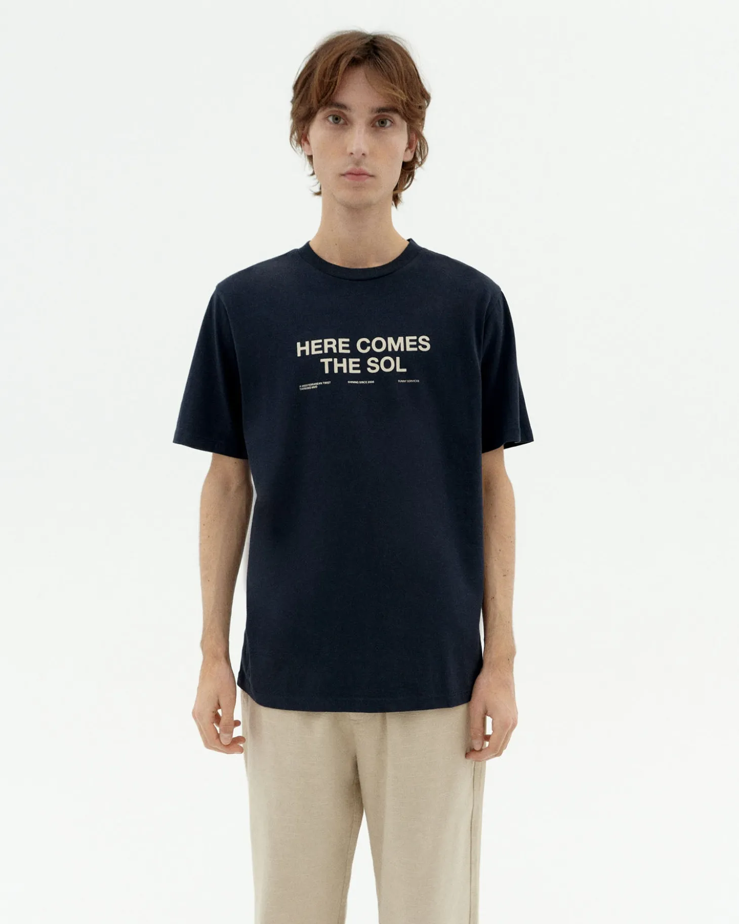 T-shirt bleu here comes the sol