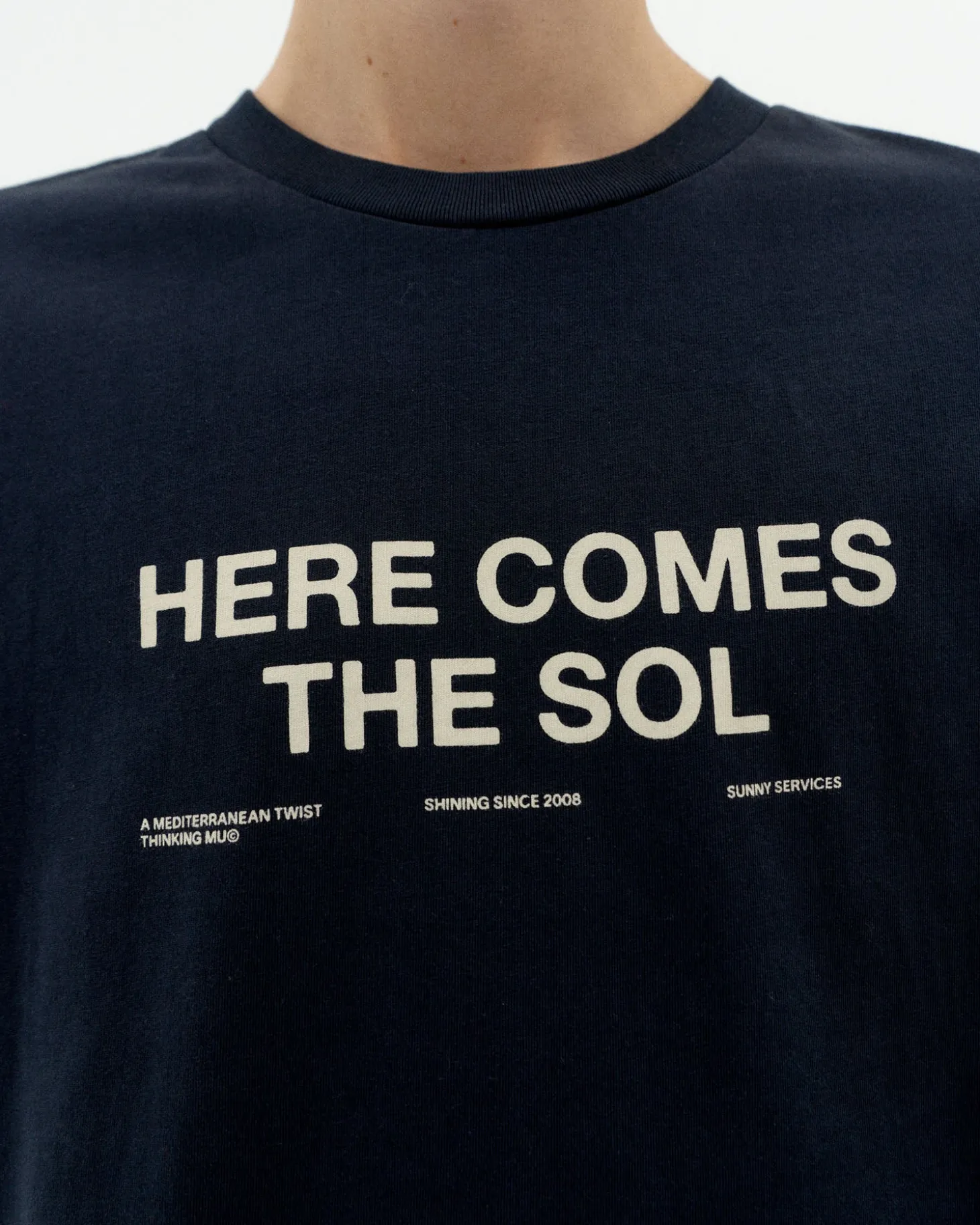 T-shirt bleu here comes the sol