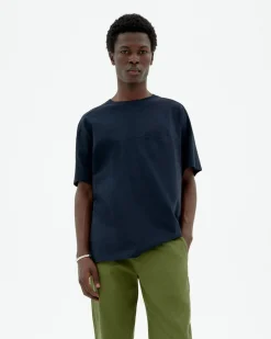 T-shirt bleu poche Hank