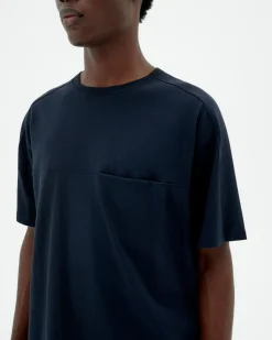 T-shirt bleu poche Hank