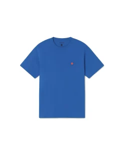 T-shirt bleu soleil marron au dos