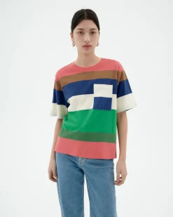 T-shirt multicolore à rayures Lucia