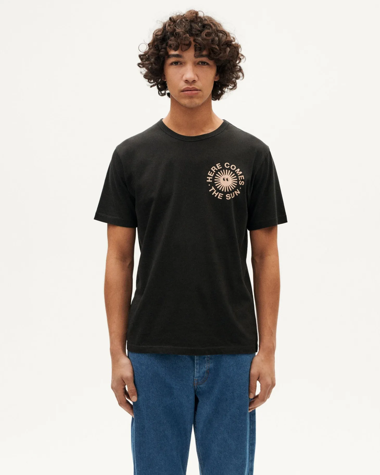 T-shirt noir happy sun