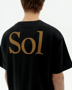 T-shirt noir sol type à dos Aaron