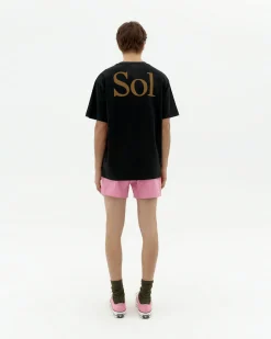 T-shirt noir sol type à dos Aaron