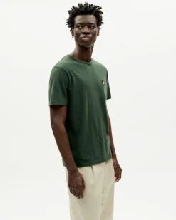 T-shirt vert soleil coral au dos