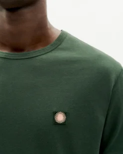 T-shirt vert soleil coral au dos