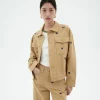 Veste camel brodée à la main Frans