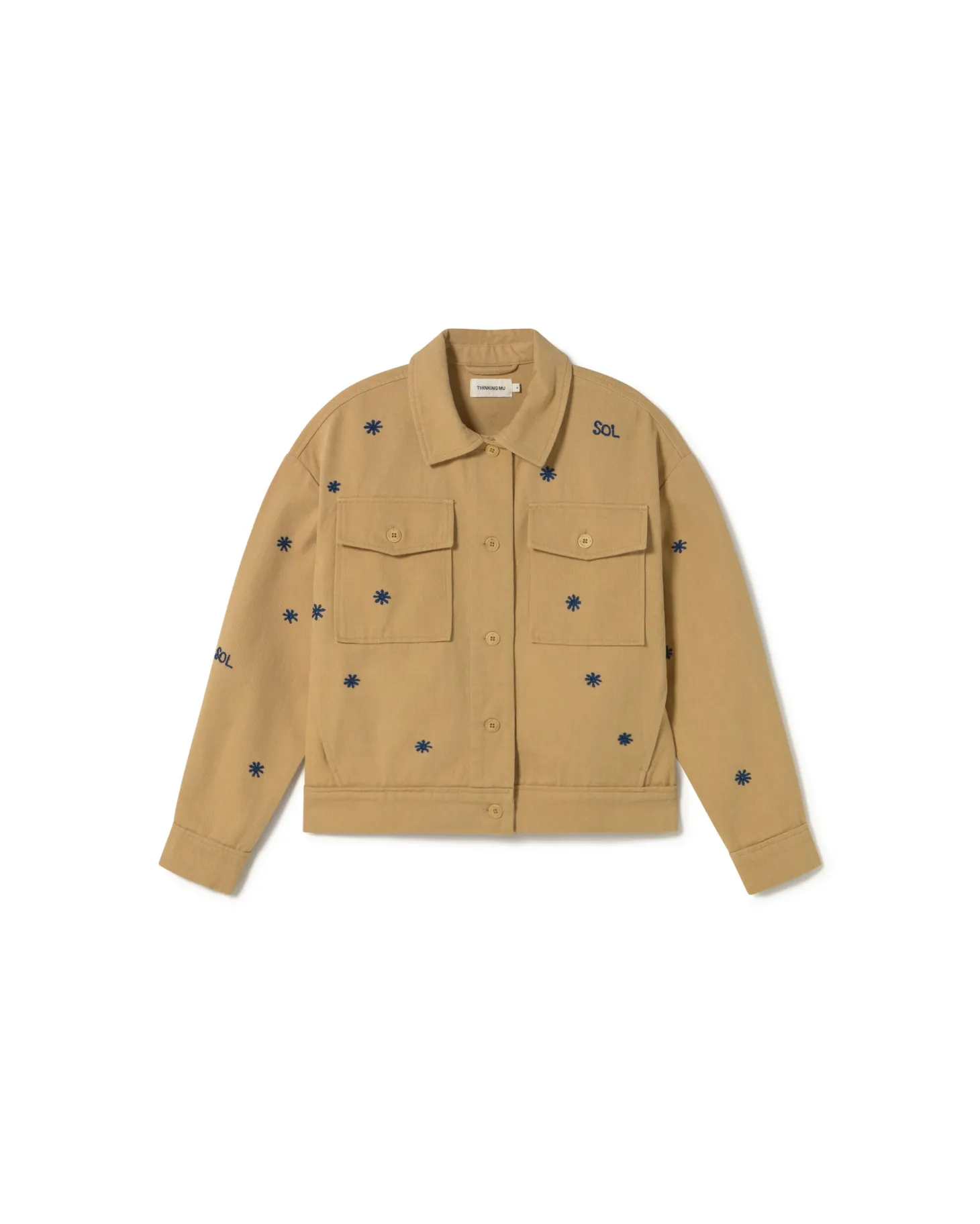 Veste camel brodée à la main Frans