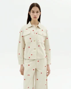 Veste ecru brodée à la main Frans